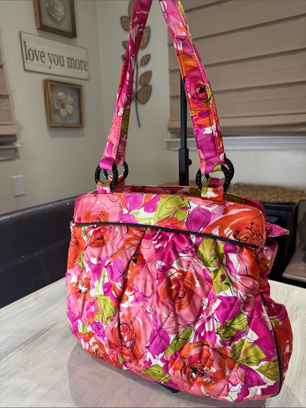 Retired Vera Bradley Breast Cancer Awareness Pink Floral Quilted Tote